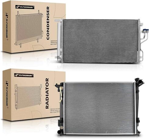 A-Premium Aluminum Radiator & AC Condenser Cooling Kit Compatible with Kia Sportage 2011-2016 & Hyundai Tucson 2010-2015, Automatic Transmission, 2-PC Set in Saudi Arabia