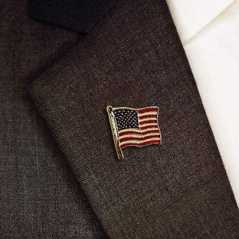 Azar USA Flag Lapel Pins – Pack of 12 American Flag Pins for 4th of July, Veterans Day, Memorial Day, Patriotic Events – United States Flag Pins for Suits, Backpacks, Hats (12-Pack) in Saudi Arabia
