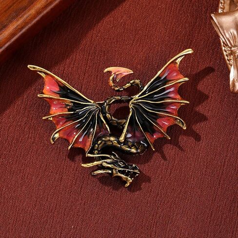 Vintage Flying Dragon Lapel Pin for Men,Cartoon Enamel Dragon Brooch Pin for Suit Coat Jacket,Fashion Jewelry Gift in Saudi Arabia