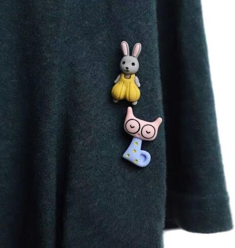 Cashmere Coat Brooch Cute-Eyed Kittens and Rabbits Pin Badge Decoration for Coats Scarves Hats Bags Travel Office in Saudi Arabia