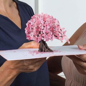 3D Pop-Up Cherry Blossom Greeting Card with Envelope - Perfect for Valentine's, Birthdays, Anniversaries, Mother's Day & Wedding Thank You Notes in Kuwait