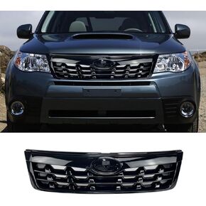 Front Bumper Upper Grill Gloss Black Grille Compatible with Subaru Forester 2009-2013 Accessories Replacement Parts in Kuwait