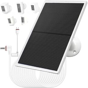 10W/5V Solar Panel Charger with Two connectors DC3.5 * 1.35 and USB-C,9.8ft/3m Charging Cable,IP65,Compatible with Ring Spotlight Cam Plus/Pro,Stick Up Cam Battery 2nd/3rd Generation in Kuwait