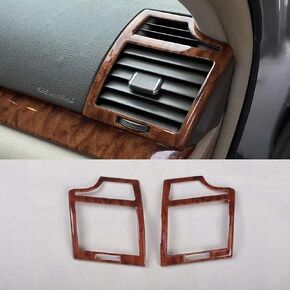 2PCS Car Air Conditioning Vent Cover Trim for Toyota Camry 2006-2011 Wood ABS Car Styling Accessories (Wood) in Saudi Arabia