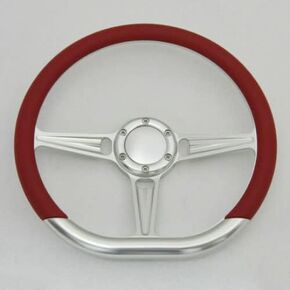 Flashpower 14" Satin Billet Steering Wheel with Half Wrap and Horn Button (Dark Grey) in Kuwait