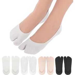 4Pair Tabi Socks No Show, Cotton Tabi Socks Women, Low Cut Invisible Sock for Flip Flop Sneaker Loafer Women (Multicolor) in Kuwait