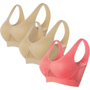 3Pcs Set Bras Womens Breathable Cool Liftup Air Bra Plus Large Size Comfortable Mesh Full Support Sports Bras Lingerie in Kuwait