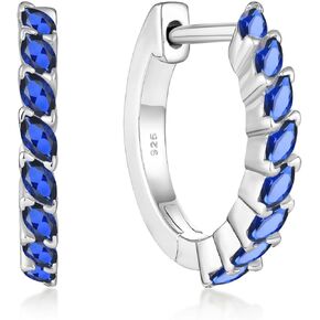 Gemstone Huggie Hoop Earrings for Women 925 Sterling Silver Birthstones Jewelry Gift for Her in Kuwait