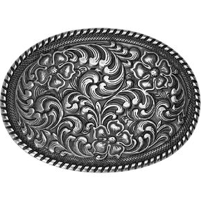 أبازيم غربية للنساء - 1 1/2 أبازيم عتيقة من الفضة المنقوشة بالزهور أنيقة وشديدة التحمل in Kuwait