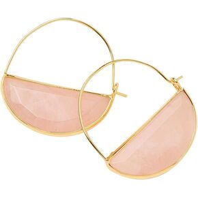 Scout Curated Wears - Stone Prism Hoop Earring - Rose Quartz/Gold in Kuwait
