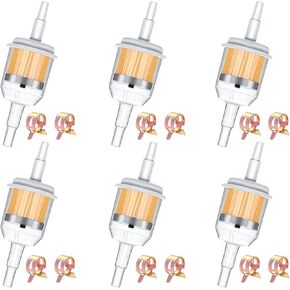 smseace 6pcs 5/16 "فلتر الوقود 1/4" فلتر الوقود المضمن الغاز مع المغناطيس، 12pcs خرطوم المشبك للدراجات النارية الجرارات السيارات الشاحنات الملحقات 1/4 بوصة × 5/16 بوصة مرشحات الوقود العالمية مضمنة الغاز in Kuwait