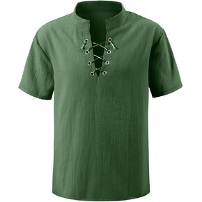 Kids Medieval Viking Pirate Renaissance Costume Shirt Short Sleeves for Boys Halloween Cosplay 3-14 Years in Kuwait