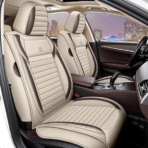 Seat Covers Fit for Saturn Ion 2003-2007 Premium Leather Car Seat Covers, Waterproof Non-Slip and Airbag Compatible, Fashion Car Seat Protector (Black Coffee,5 Seats) in Kuwait