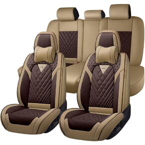 Car Seat Covers for Subaru Forester 1999-2026, Premium Nappa Leather Waterproof & Anti-Slip, Full Coverage Customized fit Subaru Forester Seat Covers Full Set (5 Seats Standard,Black-Gray) in Kuwait