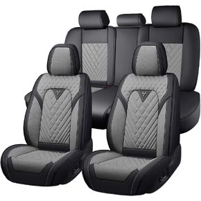 Car Seat Covers for Kia Sportage 2000-2026, Premium Nappa Leather Waterproof & Anti-Slip, Full Coverage Customized fit Kia Sportage Seat Covers Full Set (5 Seats Luxury,Black) in Kuwait