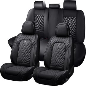 Full Set Car Seat Cover for KIA Soul 2010-2025,Premium Nappa Leather Waterproof Sports Seat Cover,Easy to Install Automotive Automotive Seat Covers Standard 5 Seats（Black & Gray） in Kuwait