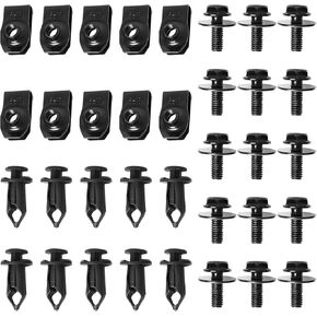 35PCS Engine Under Cover Splash Shield Body Bolts Screws, Bumper Clips & Extruded U-Nuts, Compatible with Nissan 350z 370z & Infiniti G35 G37 EX35 FX35 FX45 in Kuwait
