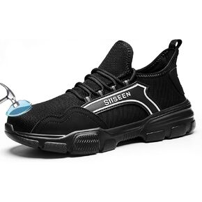 Hogent Steel Toe Shoes for Men Women, Puncture Resistant Work Shoes, Lightweight Breathable Slip On Safety Sneakers Ideal for Construction Warehouse Manufacturing in Kuwait