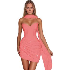 فساتين حفلة موسيقية قصيرة بالترتر 2026 فستان حورية البحر لحفلات العودة للوطن مع ثوب حفلة كوكتيل بدون حمالات in Kuwait