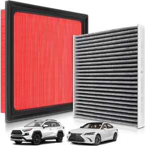 AUTOKAY Engine and Cabin Air Filter Fit for Toyota RAV-4 Camry Highlander Avalon 2018-2025 for Lexus ES350 NX350 NX250 RX350 2019-2025 RE# 17801-25020 87139-58010 CA12377 CF12157 NOT FOR HYBRID in Kuwait