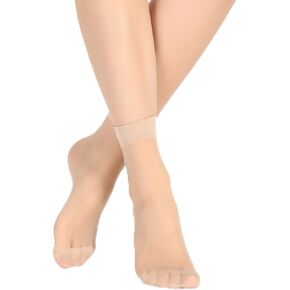 30 Pairs Womens Sheer Socks, Nude Ankle Socks Thin Nylon Sock Soft Hosiery Reinforced Toes Sock for Women in Kuwait