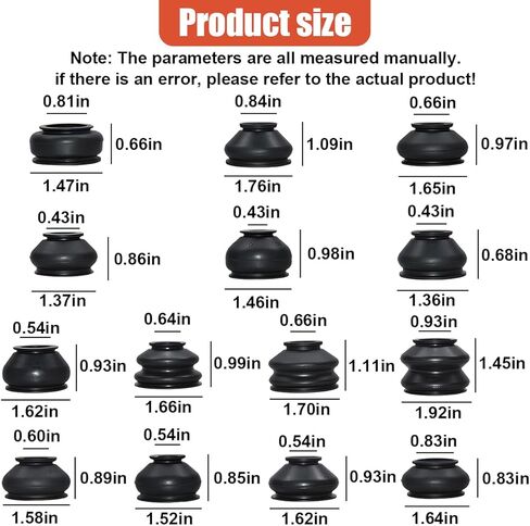 14PCS Ball Joint Boot Replacement, Rubber Tie Rod End Boot Kit, Universal Turn To Rod Dust Cover Replacement, Car Suspension Steering Accessories Fit for Most Vehicles in Kuwait