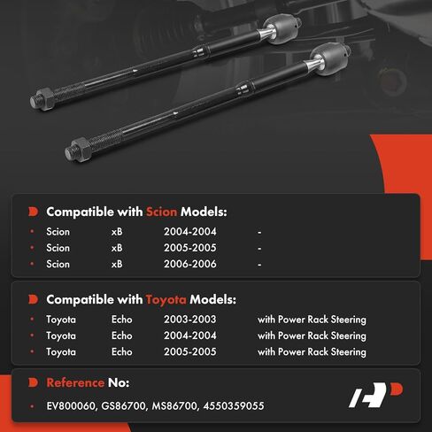 A-Premium 2 x Front Inner Tie Rod Ends, Compatible with Scion xB 2004-2006 & Toyota Echo 2003-2005 in Saudi Arabia
