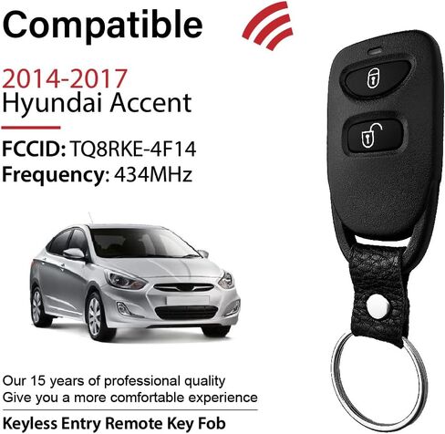 2 Keylessbest بديل لـ 2014 2015 2016 2017 Hyundai Accent Key Fob التحكم عن بعد TQ8RKE-4F14 3 أزرار 434 ميجا هرتز in Saudi Arabia