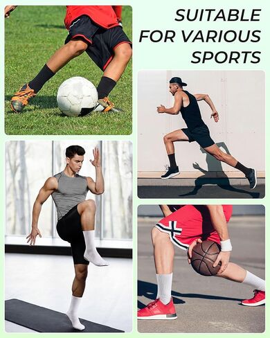 8 Pairs Grip Socks Soccer for Men Non Slip Grippy Sock White Black Grip Sock for Adult Football Basketball Sports in Saudi Arabia