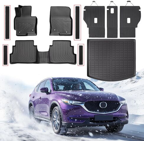 سجادات أرضية السيارة لسيارة Mazda CX-5 2013-2016، مع سجادات مسند الظهر وحصيرة صندوق السيارة وملحقات واقيات عتبة الباب، مجموعات كاملة من ملحقات حماية السيارة لجميع الأحوال الجوية لسيارة Mazda CX5 2013 2014 2015 2016 in Kuwait