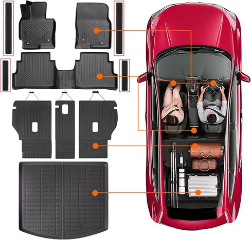 سجادات أرضية السيارة لسيارة Mazda CX-5 2013-2016، مع سجادات مسند الظهر وحصيرة صندوق السيارة وملحقات واقيات عتبة الباب، مجموعات كاملة من ملحقات حماية السيارة لجميع الأحوال الجوية لسيارة Mazda CX5 2013 2014 2015 2016 in Kuwait