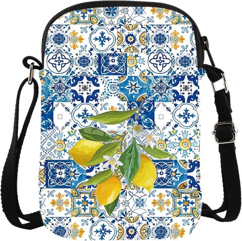 ZJXHPO Portuguese Cross Body Bag Tuscan Themed Messenger Bag Italy Majolica Print Shoulder Bag Italian La dolce Vita Gift in Saudi Arabia