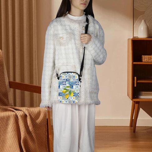 ZJXHPO Portuguese Cross Body Bag Tuscan Themed Messenger Bag Italy Majolica Print Shoulder Bag Italian La dolce Vita Gift in Saudi Arabia