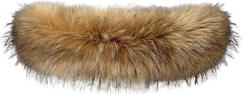 Queenbox 23.62 بوصة غطاء رأس من الفرو الصناعي قابل للفصل وياقة بديلة وشاح ملفوف للرقبة للجنسين معطف شتوي سترة سترة، كاكي in Kuwait