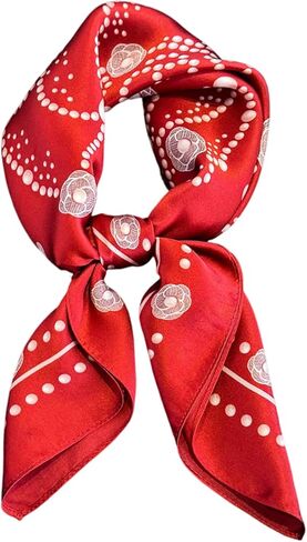 Pure Mulberry Silk Square Scarf - 27"x27" Printed Headscarf Neckerchief Hair Scarves for Women in Saudi Arabia
