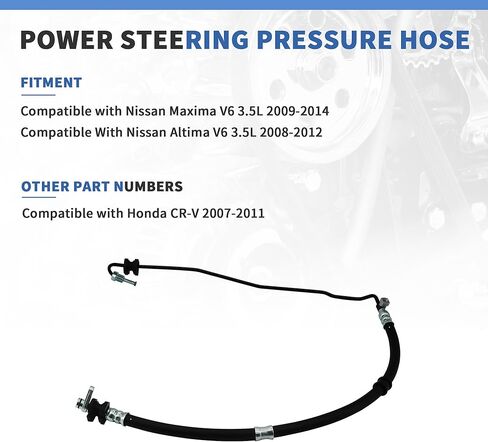 Power Steering Pressure Pipe Hose Compatible with Honda CR-V 2007 2008 2009 2010 2011, Replaces #53713SWAA03, 53713SWAA02 in Saudi Arabia