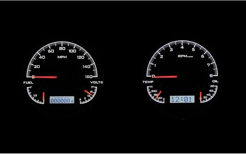 Dakota Digital 47 48 49 50 51 52 53 Chevy GMC Truck Analog Dash Gauge Black Alloy White VHX-47C-PU-K-W in Kuwait