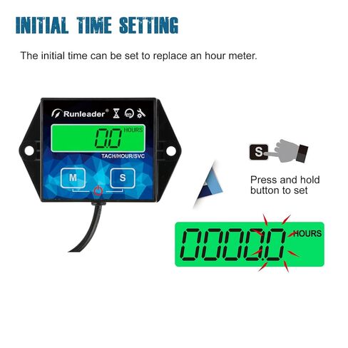 2 Pieces Runleader Backlight Hour/Tach Meter, Maintenance Reminder, Battery Replaceable, User Shutdown for Lawn Mower Tractor Generator Marine Outboard ATV Motor Snowmobile and Gas Powered Equipment in Saudi Arabia