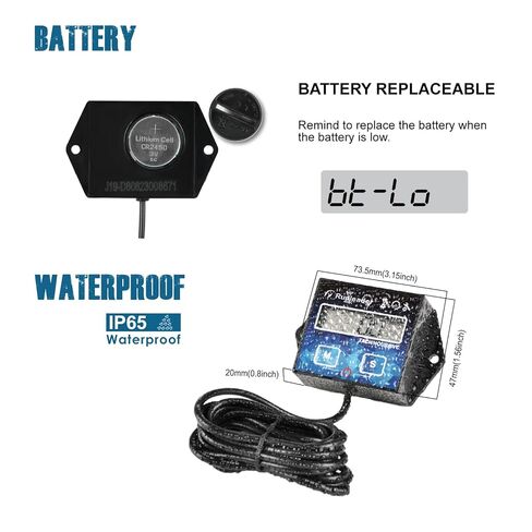 2 Pieces Runleader Backlight Hour/Tach Meter, Maintenance Reminder, Battery Replaceable, User Shutdown for Lawn Mower Tractor Generator Marine Outboard ATV Motor Snowmobile and Gas Powered Equipment in Saudi Arabia