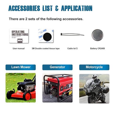 2 Pieces Runleader Backlight Hour/Tach Meter, Maintenance Reminder, Battery Replaceable, User Shutdown for Lawn Mower Tractor Generator Marine Outboard ATV Motor Snowmobile and Gas Powered Equipment in Saudi Arabia