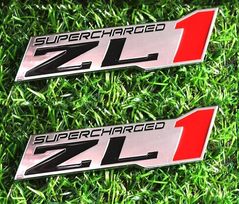 2 قطعة ZL1 سوبر تشارج شعار غطاء محرك السيارة شارة ملصق بديل لـ Zl1 كامارو (كروم) in Kuwait