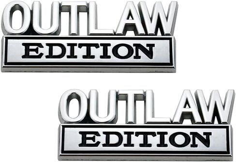 قطعتان من ملصقات شارة Outlaw Edition Emblem ثلاثية الأبعاد مع شريط مزدوج للسيارات والشاحنات والدراجات النارية والقوارب (أسود وأحمر) in Kuwait
