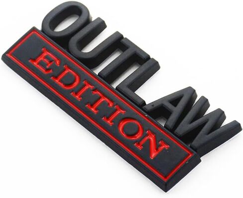 قطعتان من ملصقات شارة Outlaw Edition Emblem ثلاثية الأبعاد مع شريط مزدوج للسيارات والشاحنات والدراجات النارية والقوارب (أسود وأحمر) in Saudi Arabia