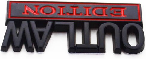قطعتان من ملصقات شارة Outlaw Edition Emblem ثلاثية الأبعاد مع شريط مزدوج للسيارات والشاحنات والدراجات النارية والقوارب (أسود وأحمر) in Saudi Arabia