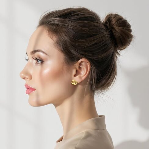 Double C Earrings for Women | Designer Earrings Chic Letter Design Stud Earrings | Lovely Gift - Gold in Kuwait