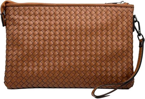 GHUHUALXTide Men's Bag Receiving Clutch Black Leather Woven Men's Handbag Soft Leather Envelope Bag Business Fashion Cowhide Clutch Bag Horizontal Male in Saudi Arabia