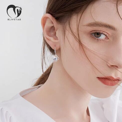 2CT Moissanite Earrings 18K White Gold Plated D Color Top Grade Cut Diamond With GRA Certification 925 Sterling Silver Ideal Gift for Women Valentines, Mothers Day, Christmas, and Birthdays in Saudi Arabia