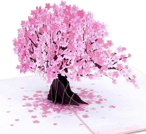 3D Pop-Up Cherry Blossom Greeting Card with Envelope - Perfect for Valentine's, Birthdays, Anniversaries, Mother's Day & Wedding Thank You Notes in Saudi Arabia