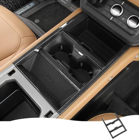 إطار لوحة مركزية لـ 2020-2025، 2026 Land Rover Defender 90 110 130 وحدة التحكم حامل الكأس فتحة لوحة غطاء ناقل الحركة ملحقات التعديل الداخلي (2025-2026 Defender 90، 110، 130) in Kuwait