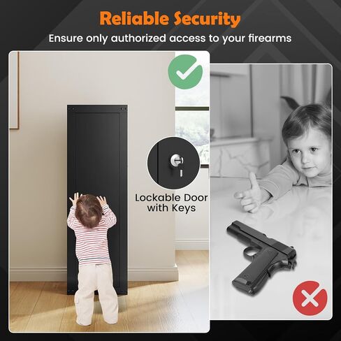 COSTWAY 8 Gun Safe for Rifles and Pistols, Quick Access Long Gun Cabinet for Home with Storage Shelf, EVA Padding, Mechanical Lock and 2 Keys in Saudi Arabia